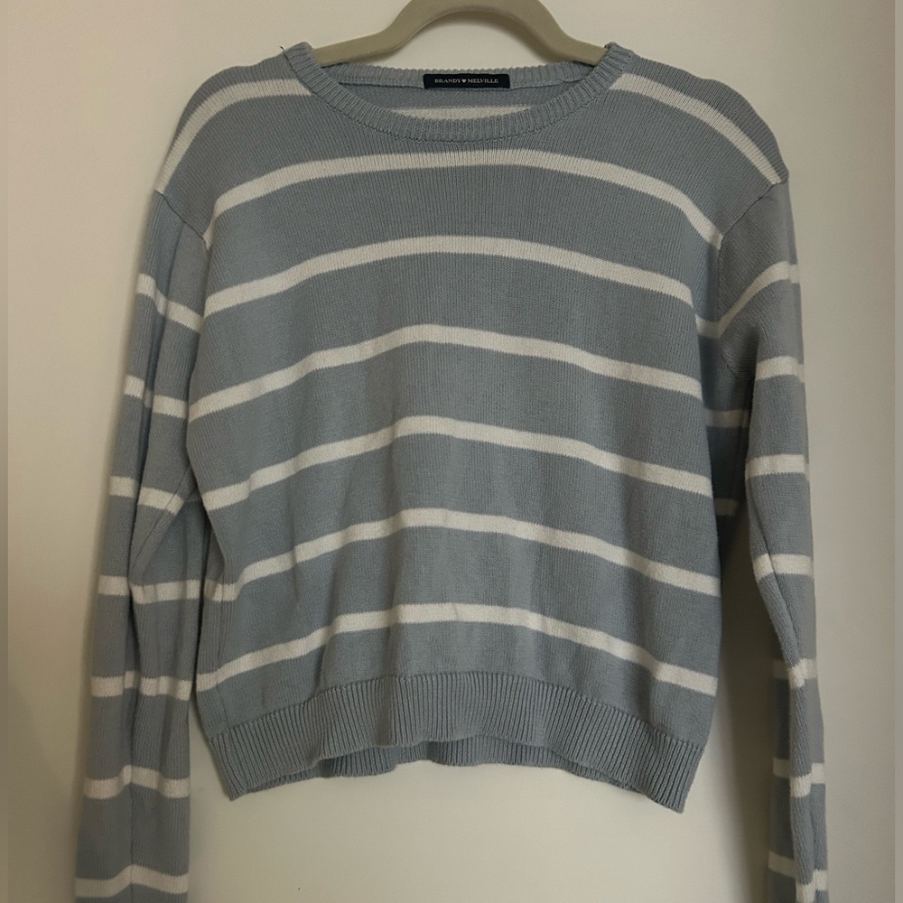 Brandy Melville blue and white striped sweater